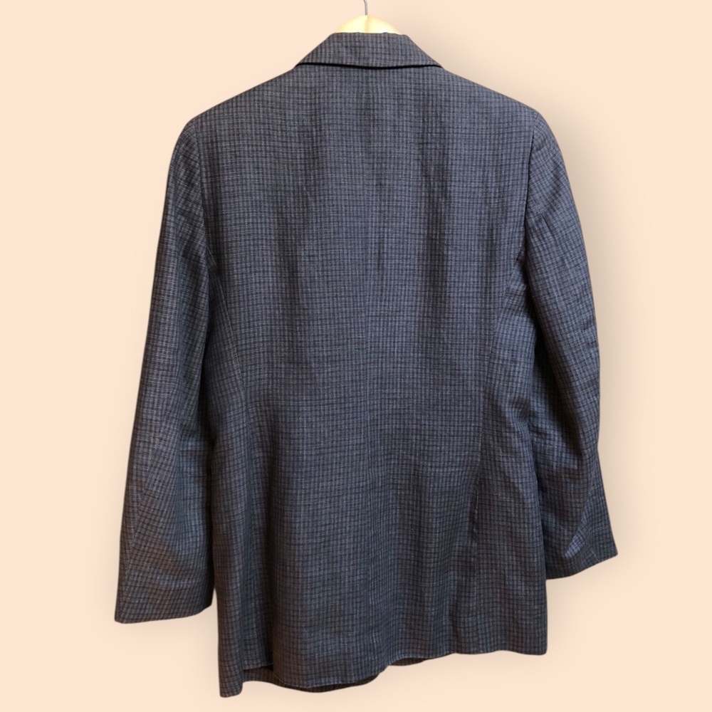 Vintage 90s Barry Bricken Sport Blazer & Skirt Suit Set Grey Plaid Women 4/10 - Picture 9 of 16